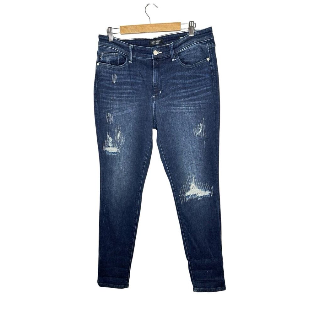 Judy Blue Womens Boyfriend Fit‎ Jeans 15/32 Distressed High Rise Stretch Skinny